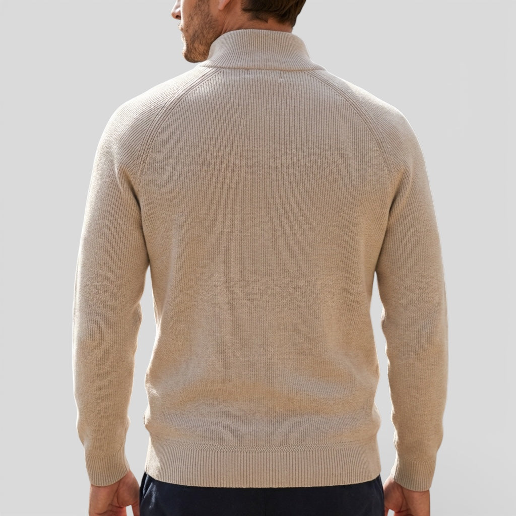 Evermont | Men’s Cotton Zip Sweater Classic Knit Comfort Fit