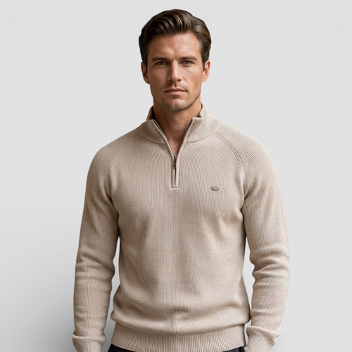 Evermont | Men’s Cotton Zip Sweater Classic Knit Comfort Fit