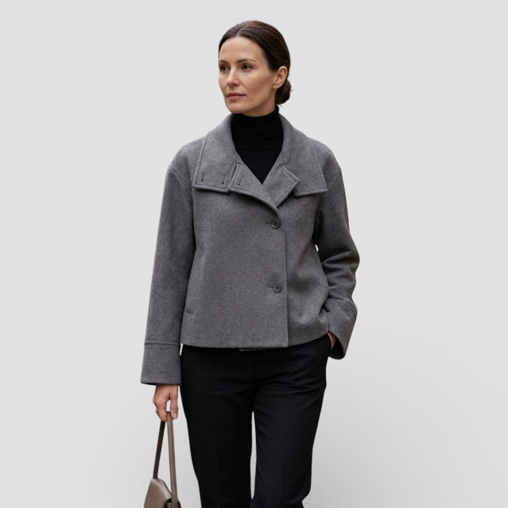 Evermont | Women’s Tailored Short Coat Classic Elegant Outerwear