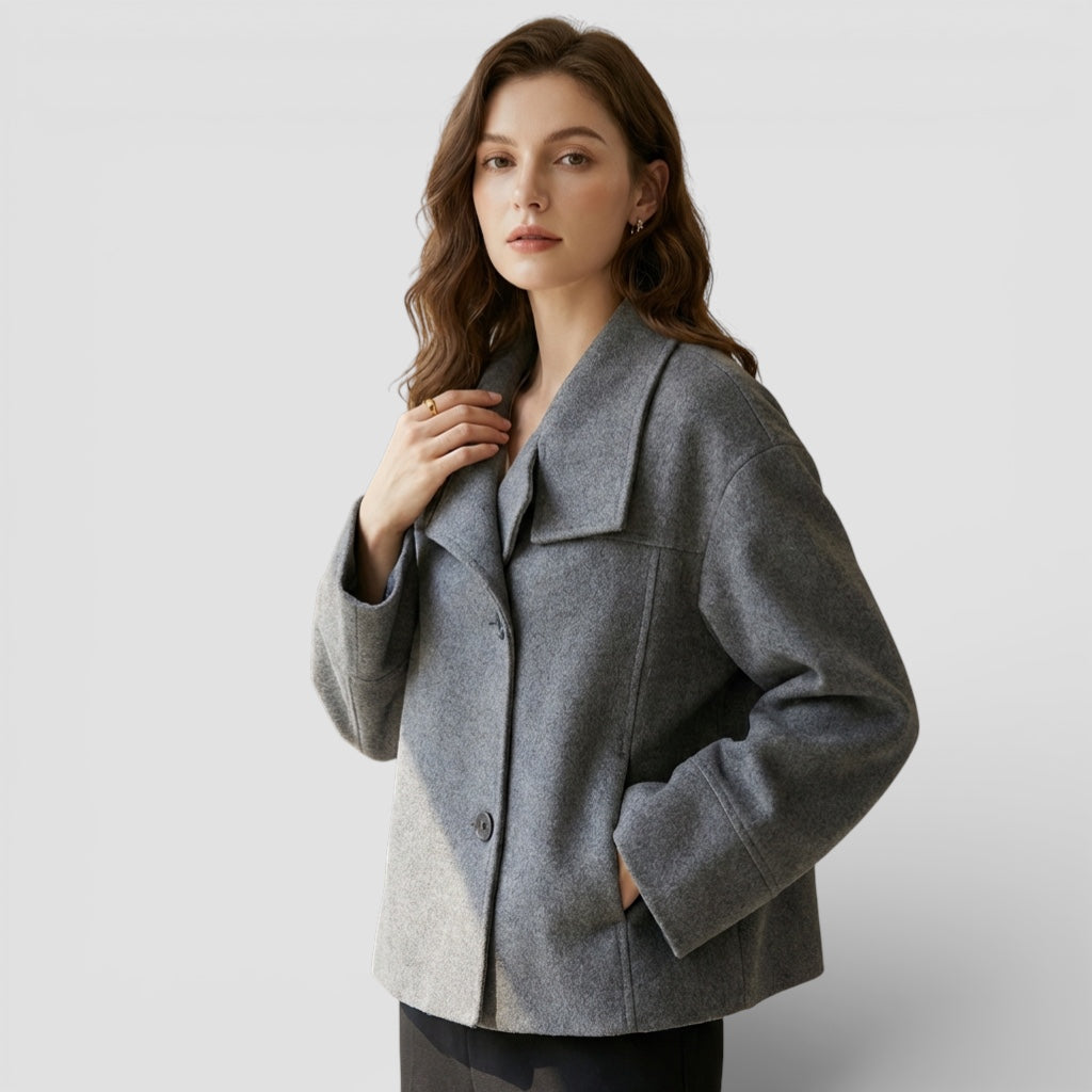 Evermont | Women’s Tailored Short Coat Classic Elegant Outerwear