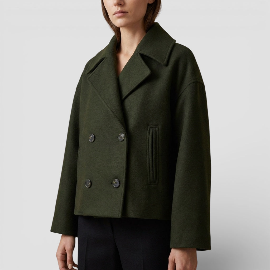 Evermont | Women’s Double-Breasted Coat Structured Classic Fit