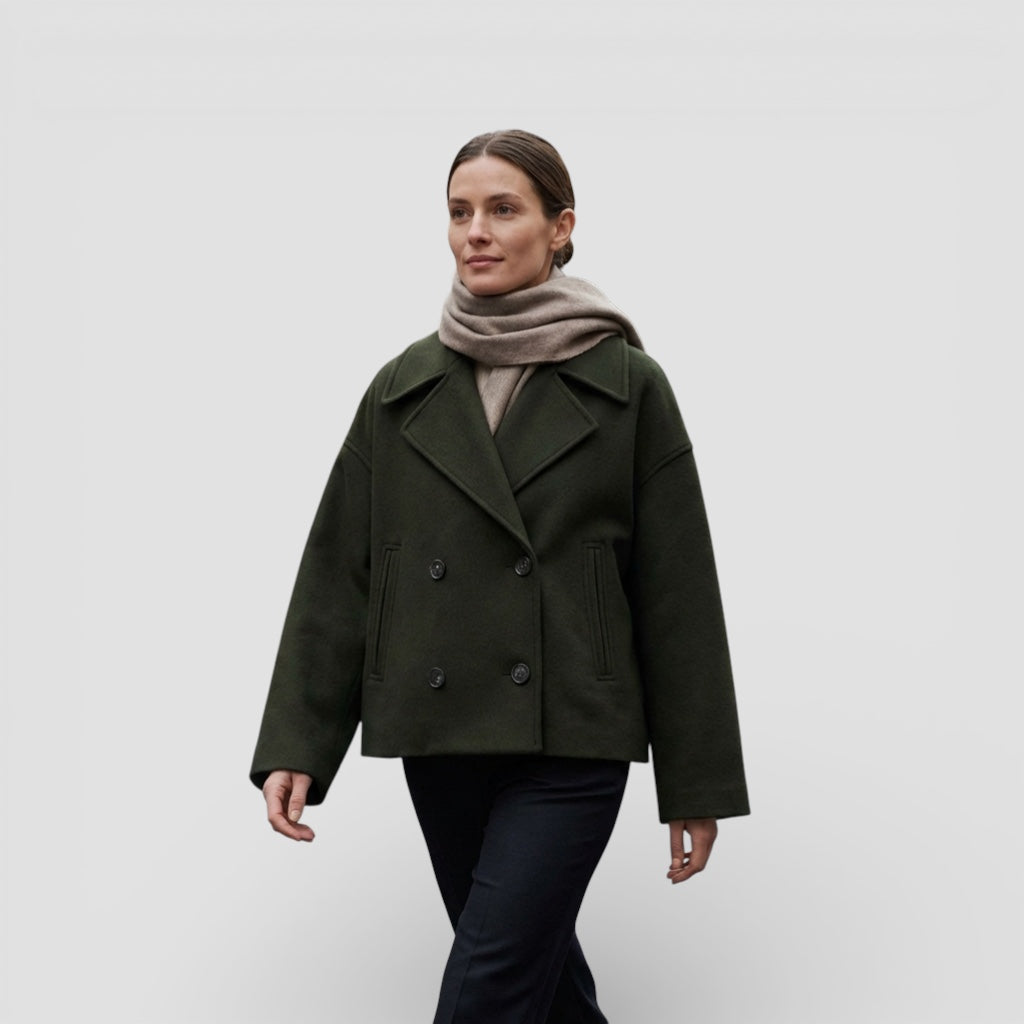 Evermont | Women’s Double-Breasted Coat Structured Classic Fit