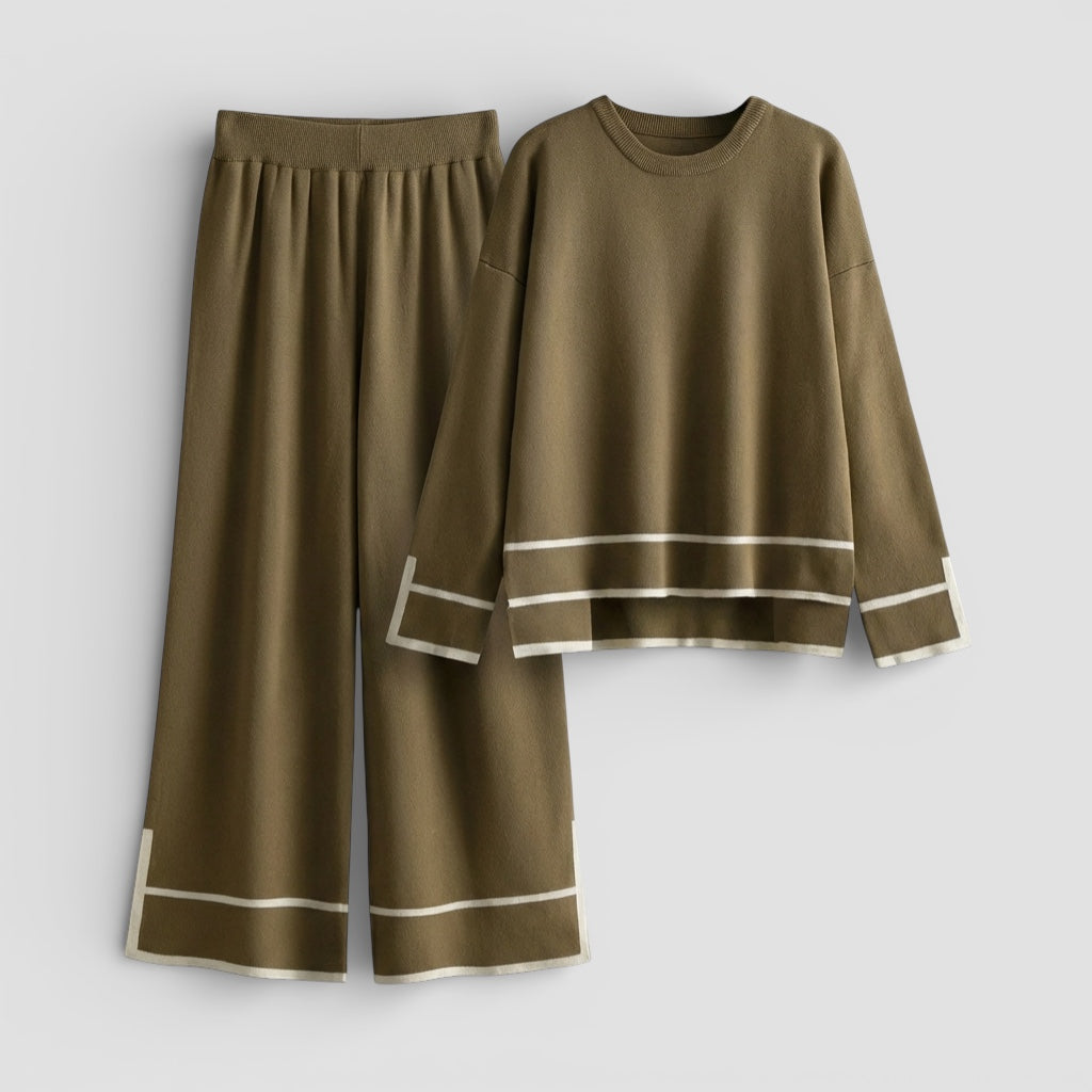 Evermont | Women’s Knit Two-Piece Set with Elastic Waist