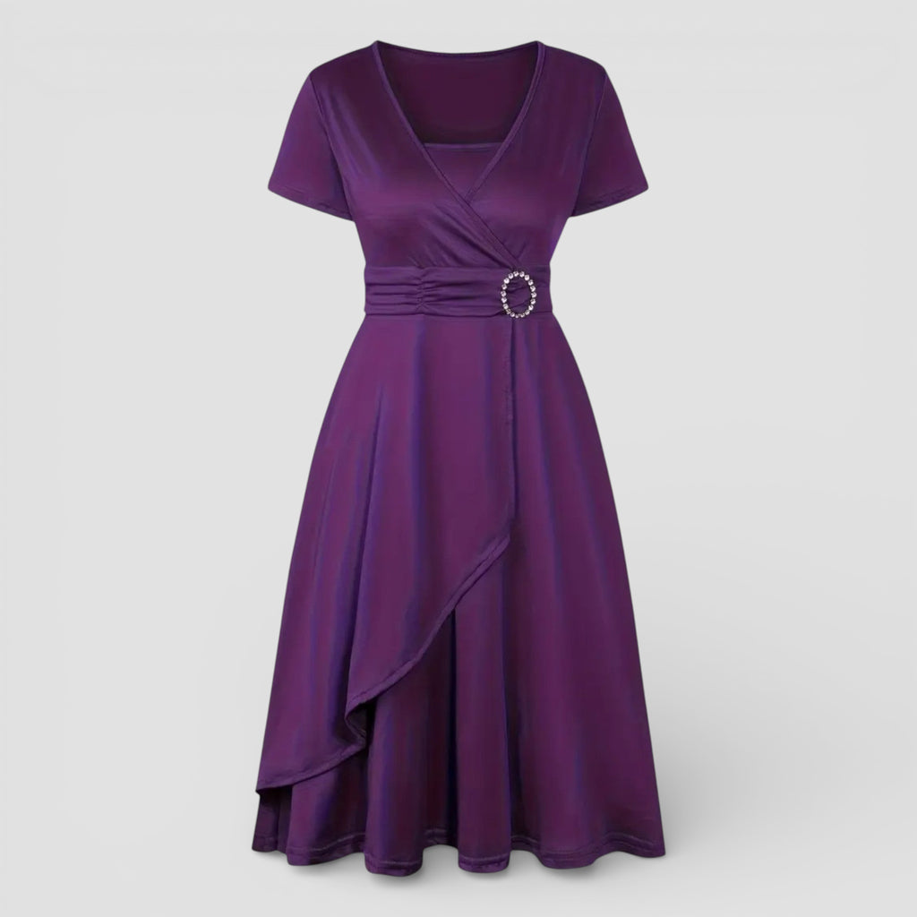 Evermont | Sculpted Tie Waist V-Neck Dress