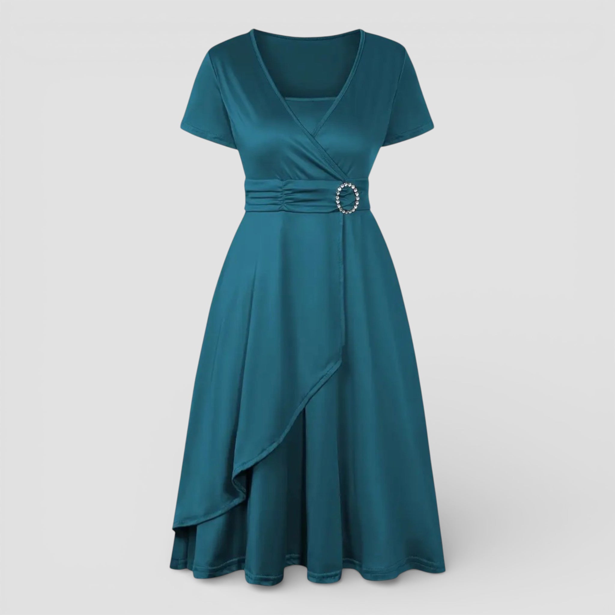 Evermont | Sculpted Tie Waist V-Neck Dress
