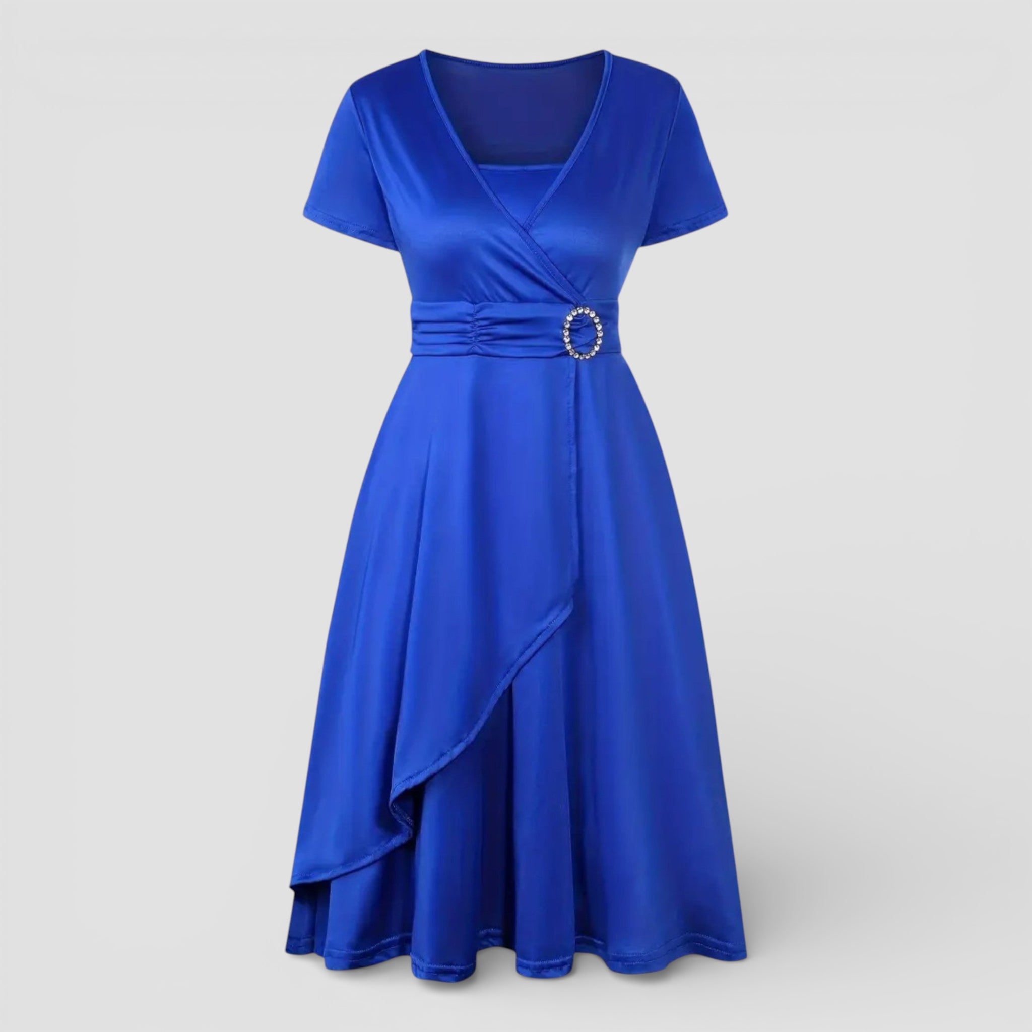 Evermont | Sculpted Tie Waist V-Neck Dress