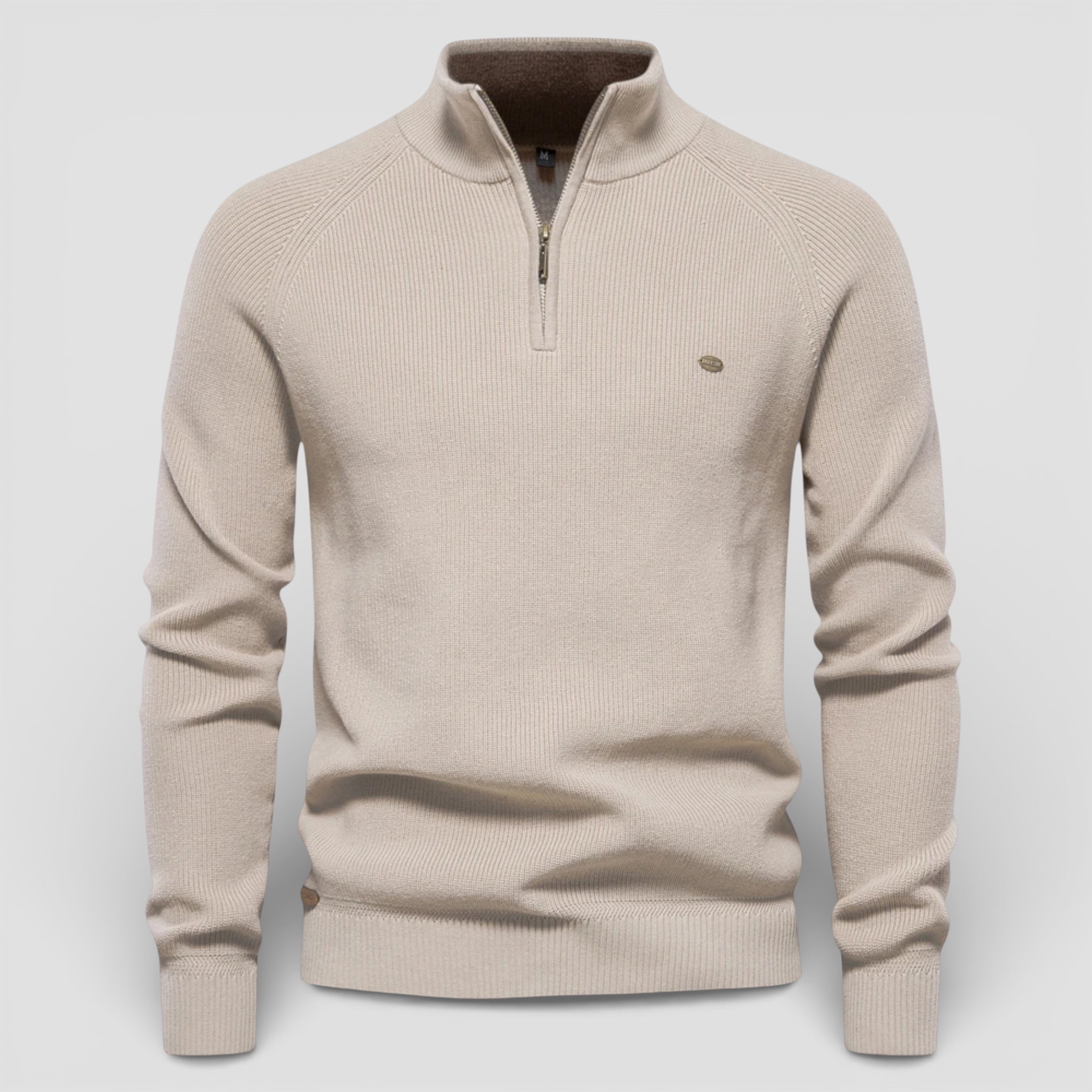 Evermont | Men’s Cotton Zip Sweater Classic Knit Comfort Fit