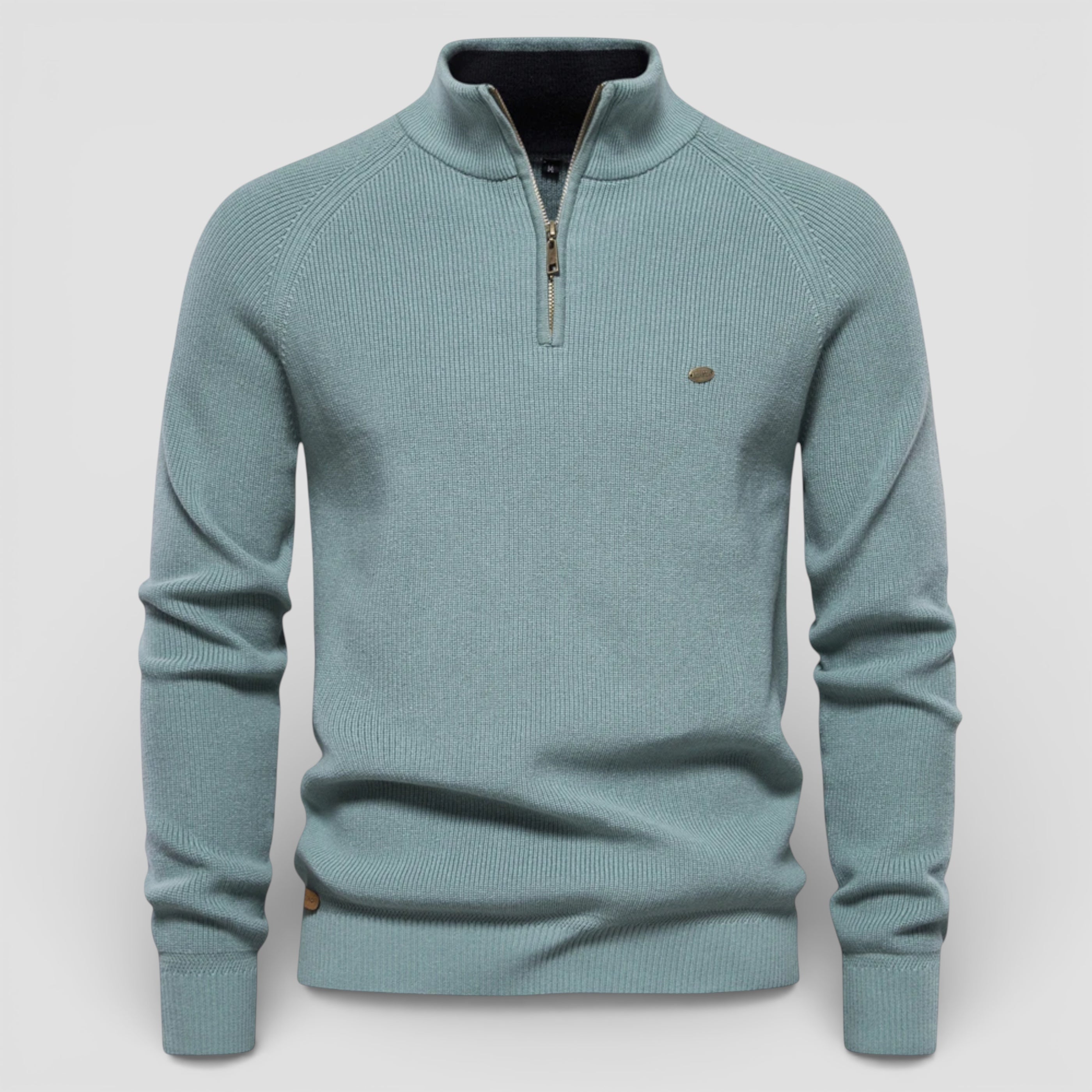 Evermont | Men’s Cotton Zip Sweater Classic Knit Comfort Fit