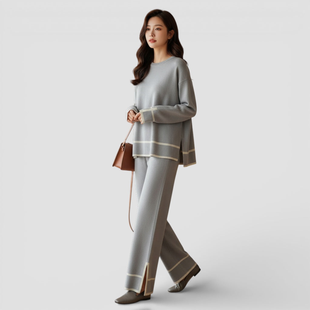 Evermont | Women’s Knit Two-Piece Set with Elastic Waist