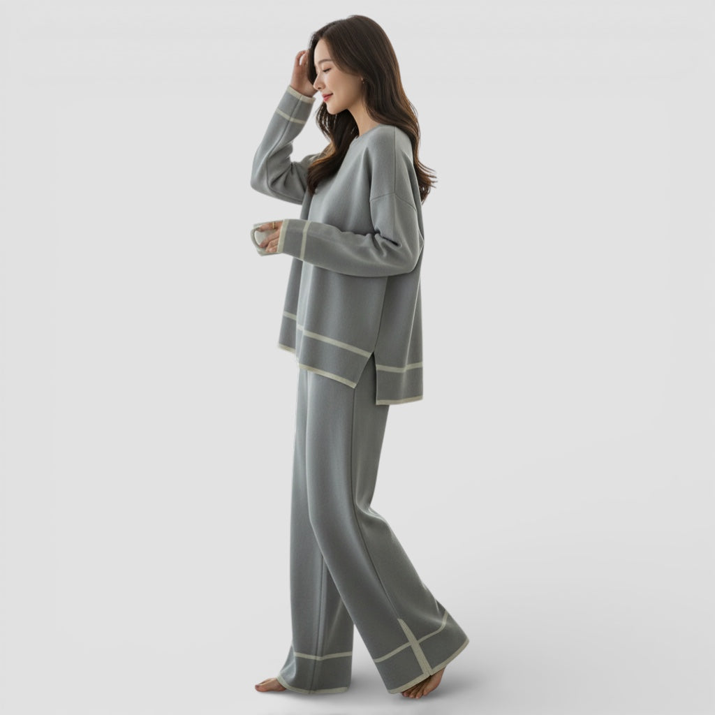 Evermont | Women’s Knit Two-Piece Set with Elastic Waist