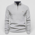 Evermont | Men’s Cotton Zip Sweater Classic Knit Relaxed Fit