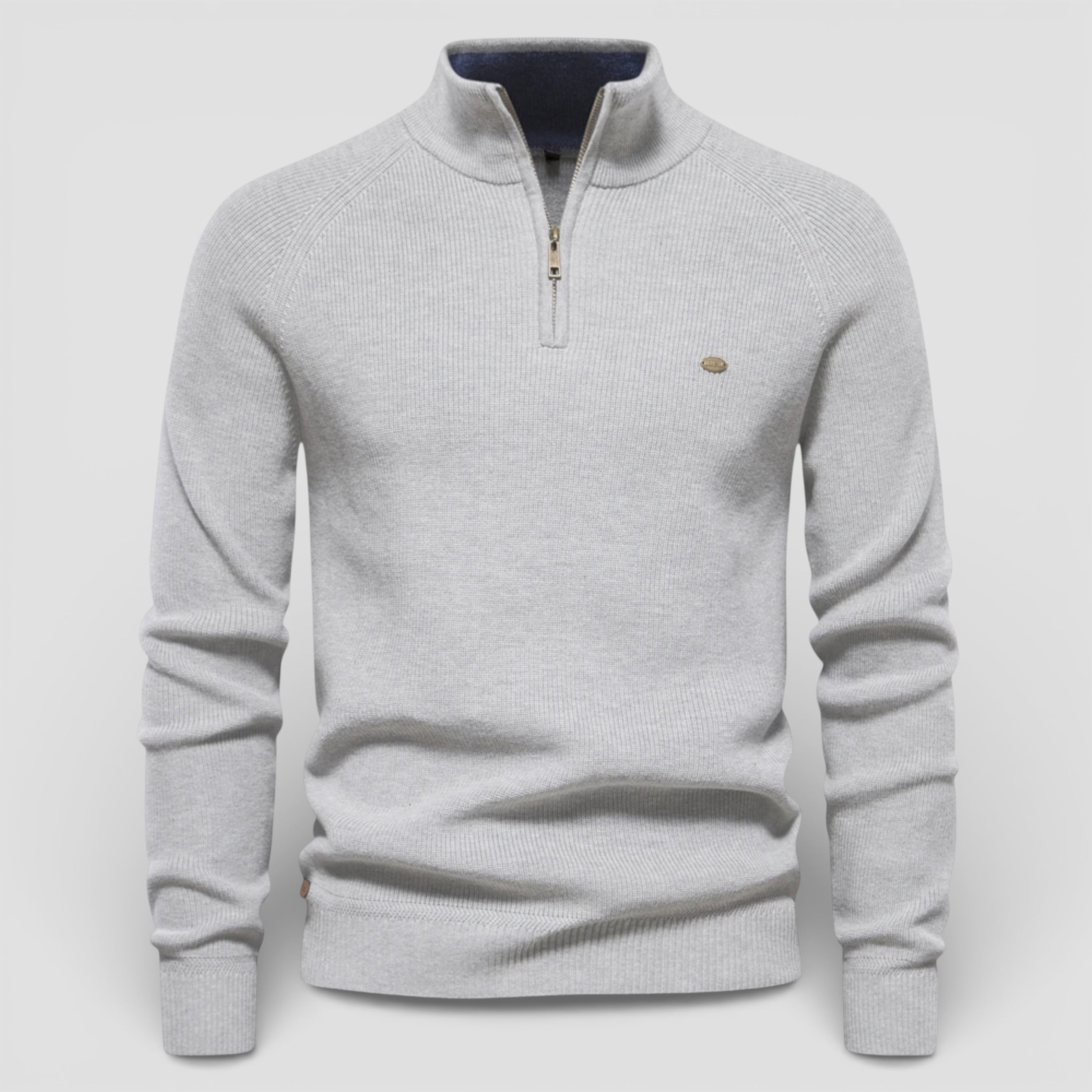 Evermont | Men’s Cotton Zip Sweater Classic Knit Comfort Fit