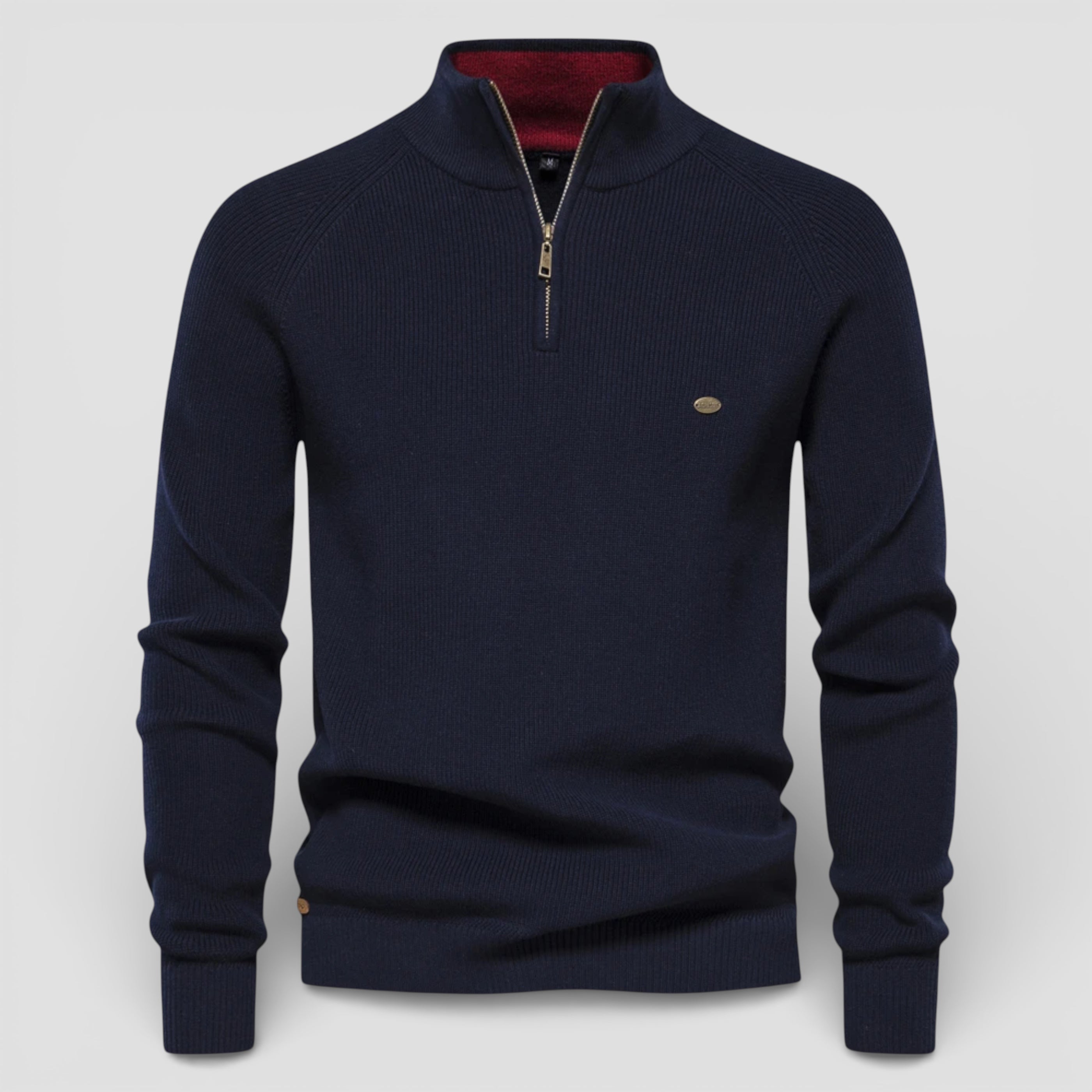 Evermont | Men’s Cotton Zip Sweater Classic Knit Comfort Fit